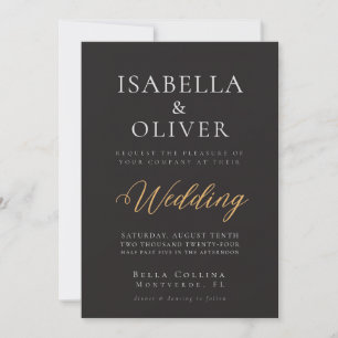 Elegante invitación a la boda negra