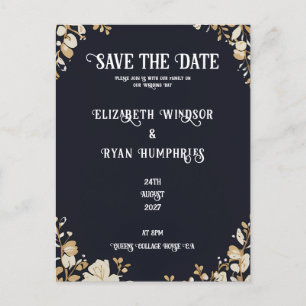 Elegante invitación a la boda negra