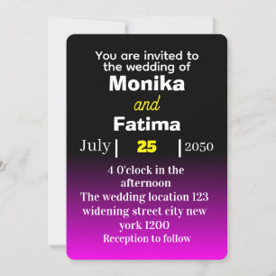 Elegante invitación a la boda negra y azul