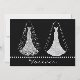 Elegante invitación a la boda negra y plateada