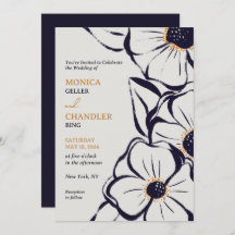 Elegante invitación a la boda Neutral en gran sang