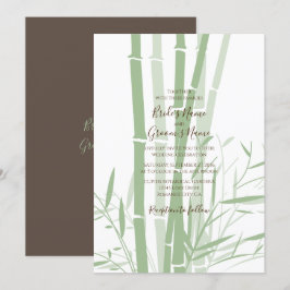 Elegante invitación a la boda oriental de bambú