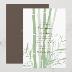 Elegante invitación a la boda oriental de bambú
