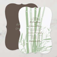 Elegante invitación a la boda oriental de bambú