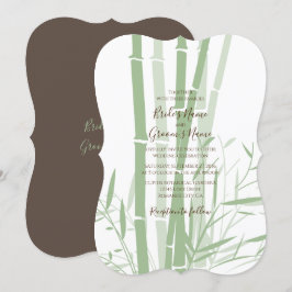 Elegante invitación a la boda oriental de bambú