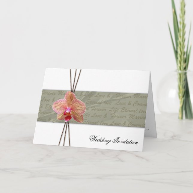 Elegante invitación a la boda orquídea (Anverso)