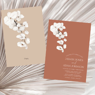 Elegante Invitación a la Boda Orquídea Terracota