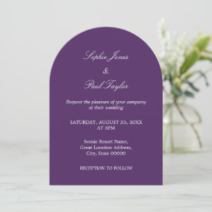 Elegante Invitación a la Boda Oscura Púrpura