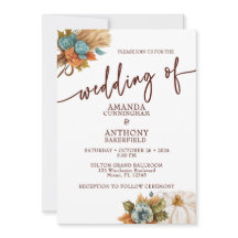 Elegante Invitación a la boda otoñal de la calabaz