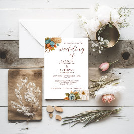 Elegante Invitación a la boda otoñal de la calabaz