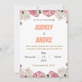 Elegante Invitación a la boda personalizada