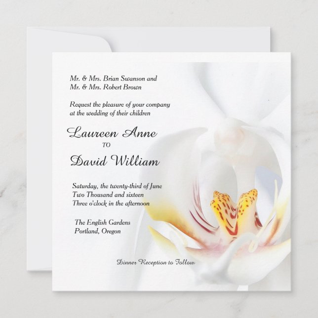 Elegante Invitación a la boda personalizada con or (Anverso)