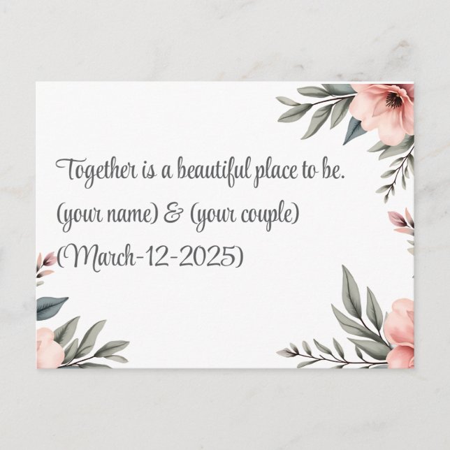 Elegante Invitación a la boda personalizada | Mod  (Anverso)