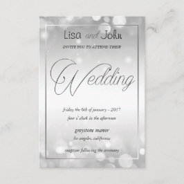 Elegante invitación a la boda plateada