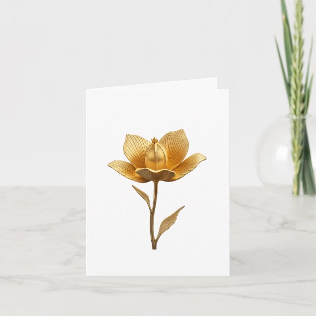 Elegante Invitación a la boda plegada de la flor d (Anverso)