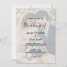 Elegante invitación a la boda por fotografía