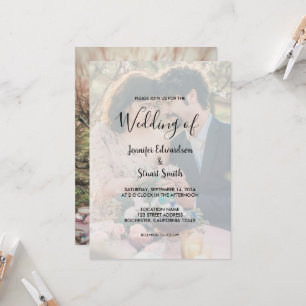 Elegante invitación a la boda por fotografía