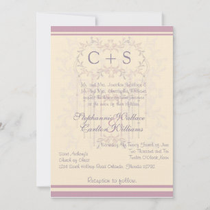Elegante invitación a la boda púrpura