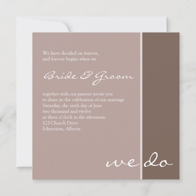 Elegante invitación a la boda púrpura (Anverso)