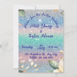 Elegante invitación a la boda Purpurina