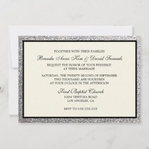 Elegante invitación a la boda Purpurina