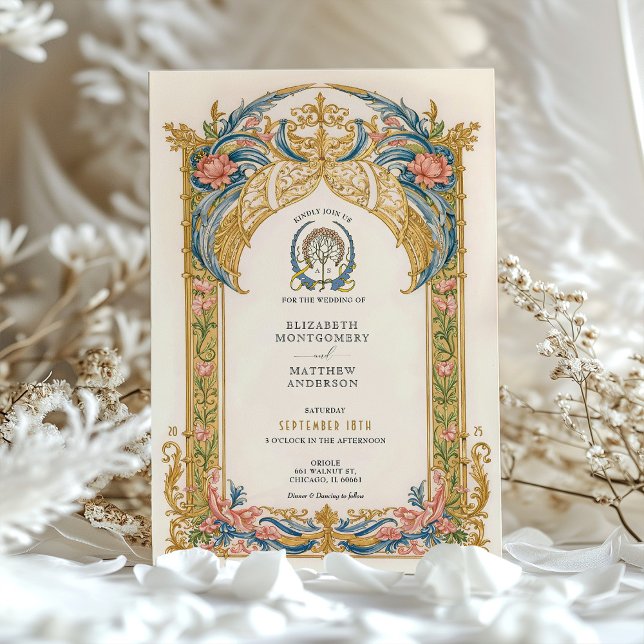 Elegante invitación a la boda rococó (Subido por el creador)