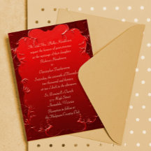 Elegante Invitación a la Boda Roja