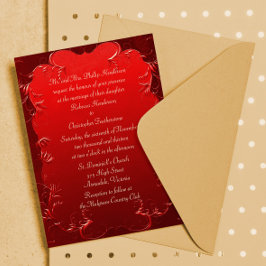 Elegante Invitación a la Boda Roja