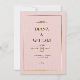 Elegante Invitación a la Boda Roja y de Oro
