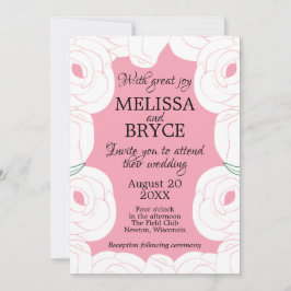 Elegante invitación a la boda rosa