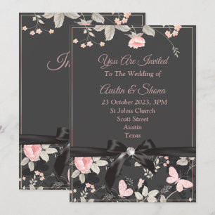 Elegante Invitación a la boda, rosa, arco, mármol