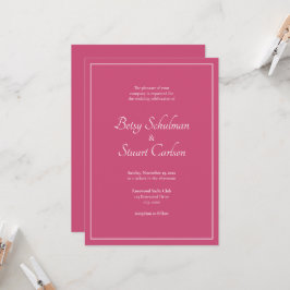 Elegante invitación a la boda rosa de frambuesa mo