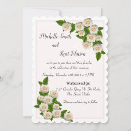 Elegante invitación a la boda rosa de Rubor con ro