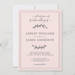 Elegante invitación a la boda rosa del Pastel
