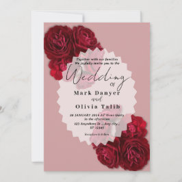 Elegante Invitación a la Boda Rosa Roja - Romántic