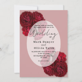 Elegante Invitación a la Boda Rosa Roja - Romántic
