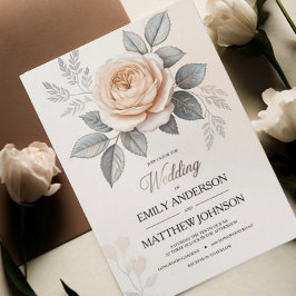 Elegante invitación a la boda rosa rosa