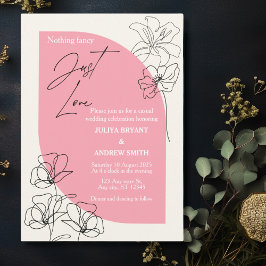 Elegante invitación a la boda rosa y crema pastel