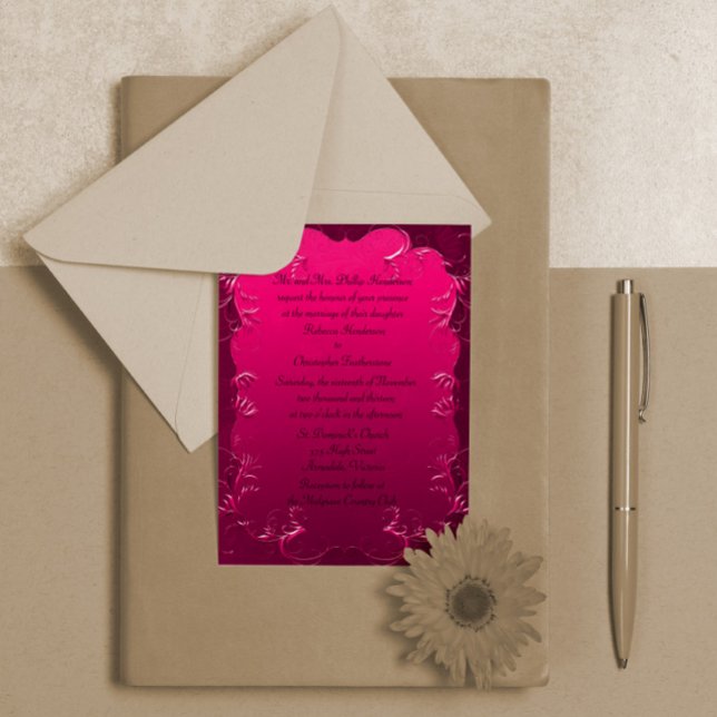 Elegante invitación a la boda rosada (Subido por el creador)