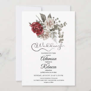 Elegante invitación a la boda rústica floral borgo