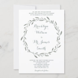 Elegante Invitación a la Boda Sage Floral Wreath