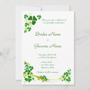 Elegante invitación a la boda Shamrock