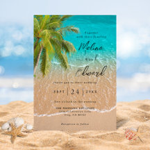 Elegante Invitación a la Boda Tropical