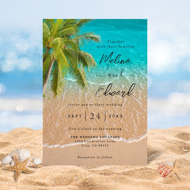 Elegante Invitación a la Boda Tropical (Subido por el creador)