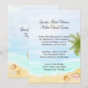 Elegante Invitación a la Boda Tropical