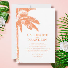 Elegante Invitación a la Boda Tropical de Palm Tre