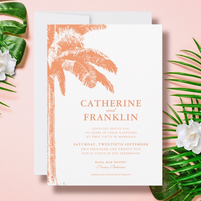 Elegante Invitación a la Boda Tropical de Palm Tre (Subido por el creador)
