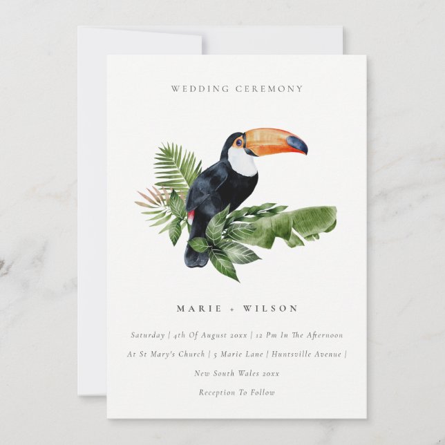 Elegante Invitación a la Boda Turca Tropical (Anverso)