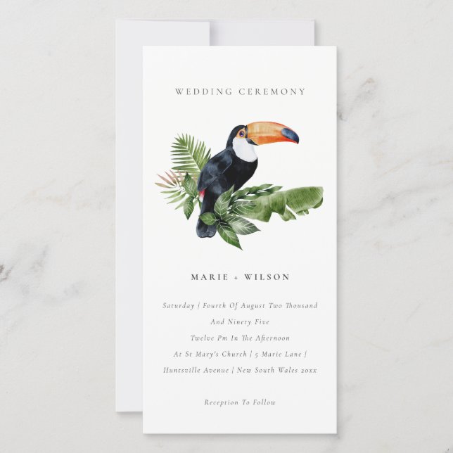 Elegante Invitación a la Boda Turca Tropical (Anverso)