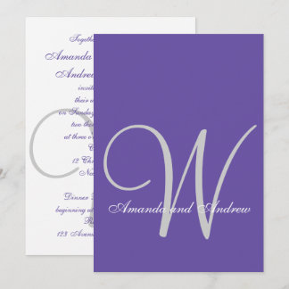 Elegante Invitación a la Boda Ultra Violeta Inicia